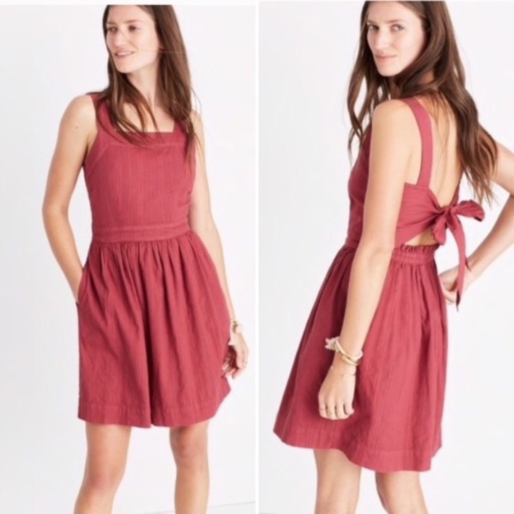 Madewell Apron Bow Back Dress NWT Size 0